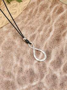 Hegaze 1 件精美设计创意 8 字形吊坠项链 - 銀色 - 查看 2