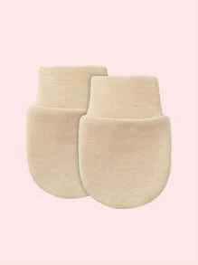 8pairs Baby Girls Solid Color Edging Anti-Scratch Face Gloves Newborn Full Finger Mittens, Very Cute Pink Color Suitable For Casual Daily Wear, For Spring Summer Autumn Winter - Multicolor - View 7