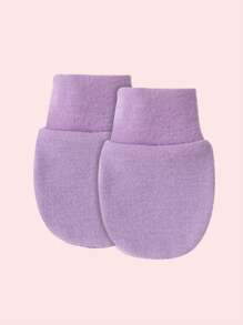 8pairs Baby Girls Solid Color Edging Anti-Scratch Face Gloves Newborn Full Finger Mittens, Very Cute Pink Color Suitable For Casual Daily Wear, For Spring Summer Autumn Winter - Multicolor - View 8