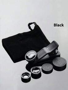 1pc趣味手机鱼眼镜头三合一手机镜头放大镜鱼眼广角微距自拍便携镜头摄影 - 彩色 - 查看 10