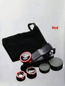 1pc趣味手机鱼眼镜头三合一手机镜头放大镜鱼眼广角微距自拍便携镜头摄影 - 彩色 - 查看 8