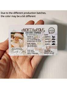 1 个圣诞老人虚拟执照、圣诞游戏道具、雪橇驾驶执照、圣诞老人游戏道具、圣诞装饰、新奇、便宜物品、圣诞节 - 彩色 - 查看 8