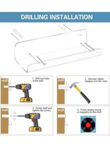 2pcs Transparent Acrylic Wall Mounted Holder Storage Rack For CD/DVD Collection Display