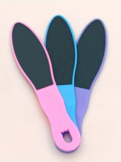 3pcs Foot Care Tool Set: Double-Sided Callus Remover File, Scrubber And Heel Scraper - Unisex (Random Color),Bag,Organizer,Storage