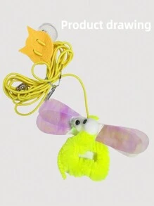 随机毛毛虫设计猫玩具，可自由附着供猫追逐，猫自娱玩具，室内玩具，小猫互动玩具，宠物玩具（产品由人造羽毛制成）
