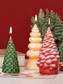 1PC Xmas Tree Silicone Mold DIY Gypsum 3D Cedar Christmas Tree Aromatherapy Candle Design Epoxy Resin Casting Mold Home Decor