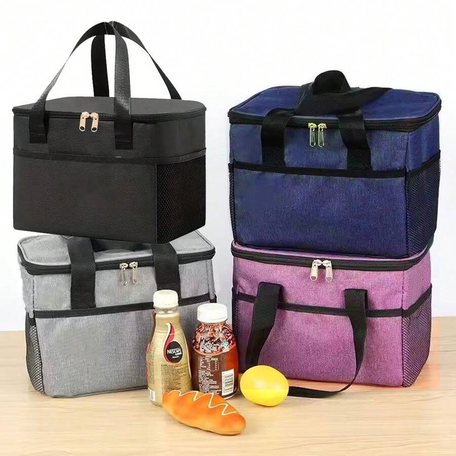 Cation Insulated Lunch Bag Portable Tote Lunch Box Bag For Office Workers & Students, Aluminum Foil Thicker Waterproof, Summer Outdoor Bags For Food, Picnic Camping Bags,Back To School