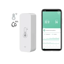 Tuya Wifi智能溫濕度傳感器,通過app Smart Life遠程監控,與alexa和google Assistant兼容的智能溫濕度計 - 白色 - 查看 1