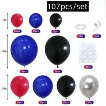 H.L.BALLOON 101 件哑光红色、黑色和皇家蓝色乳胶气球花环拱门套件，非常适合超级英雄派对、生日派对、派对、毕业派对、教室装饰、圣诞节 - 彩色 - 查看 5