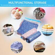 Compression Bags For Travel,Hand Roll-Up Space Saver Seal Clothes Storage Bags Reusable Vacuum Storage Bags No Vacuum Or Pump Needed Roll-Up Compression For Comforters, Blankets, Bedding, Clothing Travel Packing Organizer  Decorations   Autumn Decor Festival Decor Room Decor Home Decor Fall Decor Bedroom Decor - Multicolor - View 9