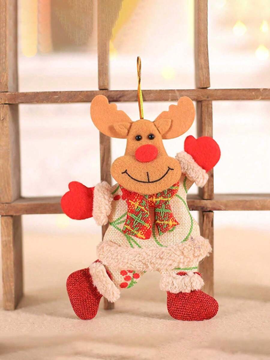 1pc/Pack Christmas Decoration Accessories - Christmas Tree Ornament, Fabric Santa Claus & Snowman Doll Hanging Figurine, Halloween, Halloween Decoration