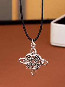 1 pièce Collier pendentif à nœud celtique minimaliste vintage, convient pour le port quotidien des femmes