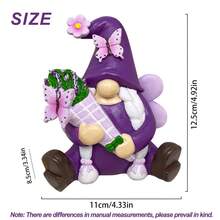 Artículos decorativos con adorno de violeta, figura decorativa de resina con violeta, decoraciones de primavera para la cocina, regalo para ella, decoraciones de jardín de verano, decoración de jardín con violeta, decoraciones para el jardín al aire libre - Morado - Ver 2