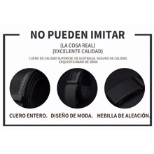 Cinturón de moda de negocios negro para hombre Cinturón de moda Cinturón genuino para hombre,Cinturón deportivo negro con hebilla automática para hombre - Negro - Ver 8