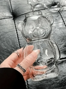 1pc Cartoon Glass Coffee Cup, Fun Birthday Gift For Girls, Creative & Cute - Multicolor - View 4