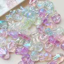 10pcs Mixed Glow-In-The-Dark Colorful Beaded Hand Gesture Design Beads, DIY Jewelry Making Supplies