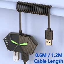 7 端口 / 4 端口 USB 集线器分配器 USB2.0 集线器分配器 USB 适配器集线器多端口插座分配器适用于个人电脑笔记本电脑 U 盘打印机键盘鼠标 - 黑色 - 查看 5