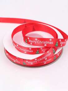 25yards/Roll Christmas Gift Wrapping Decoration Satin Ribbon Bowknot,Christmas - Red - View 3
