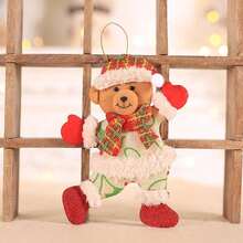 1/4pcs Christmas Decoration Burlap Cartoon Dancing Doll Tree Ornament, For Festive Dress-Up, Party Decoration, Home Decor - Multicolor - View 9