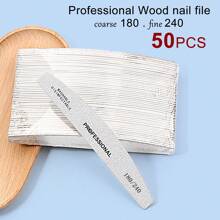 50pcs 180/240 Grit Nail Files Double Sided Emery Board Washable Emery Boards Reusable Nail Buffers Manicure Tools For Natural Nails Acrylic Nails Home And Salon Use - Grey - View 10