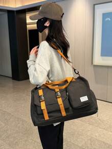 大容量旅行行李袋 防水周末旅行袋 适用于健身房锻炼过夜旅行行李单肩包 旅行包 手提箱旅行袋 过夜包 健身包 周末包 行李袋 随身包 大学包 行李袋 - 彩色 - 查看 7