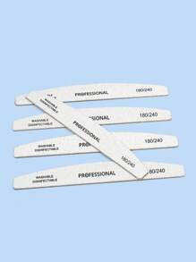 50pcs 180/240 Grit Nail Files Double Sided Emery Board Washable Emery Boards Reusable Nail Buffers Manicure Tools For Natural Nails Acrylic Nails Home And Salon Use - Grey - View 6