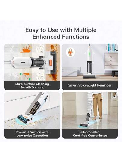 ILIFE W90 Wet Dry Cordless Stofzuiger Cleaner, In Vacuum, Mop Wash, Self Cleaning, 700ml Water Tank, 30 Minute Run Time. view 7