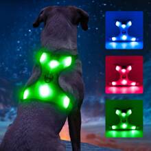 Light Up Dog Harness - Reflective LED Dog Vest Harness Safety Dog Lights For Night Walking - Green - View 1