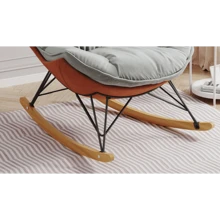Leisure Sofa Single Rocking Chair, Light Luxury Sofa Chair, Balcony Leisure Area Single Chair, Comfortable And Breathable,Detachable And Washable Seat Cushion (Color: Beige) - 淺綠+絨 - 查看 6