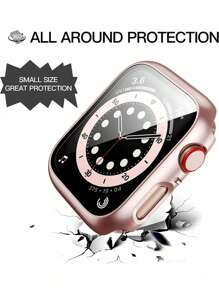 6 件/套时尚防摔超薄钢化玻璃保护套兼容 Apple Watch 38/40/41/42/44/45/46/49mm，兼容 Apple Watch Ultra/SE/Series 10/9/8/7/6/5/4/3/2/1，智能手表配件