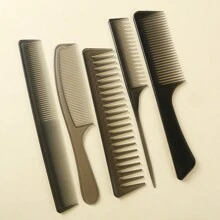 5pcs Set Of Plastic Hair Combs For Cutting And Styling Hair Hair Brush - Black - View 8