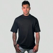 Kit 03 Oversized Maculina T-Shirt Streetwear Malhão High Round Collar Basic Plain T-Shirt Fafenix Launch - Xem 4