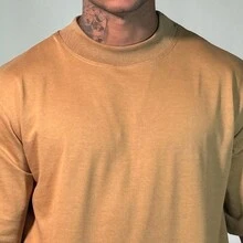 Kit 03 Oversized Maculina T-Shirt Streetwear Malhão High Round Collar Basic Plain T-Shirt Fafenix Launch - Xem 10