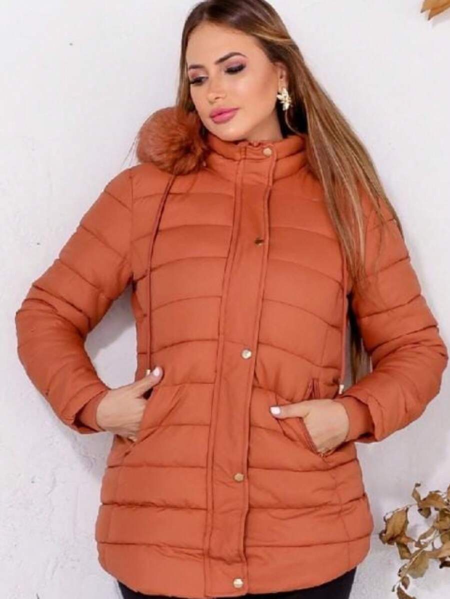 WOMEN'S DOUBLE-SIDED N YLON SUPER WARM WATERPROOF OVERCOAT PARK - 橘色 - 查看 1