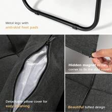 Foldable Sofa Bed Ottoman, 4-In-1 Convertible Sleeper Sofa Chair W/Metal Frame, Waist Pillow, 6-Position Backrest, Retractable Legs, Adjustable Sofa Recliner For Living Room, Office - Grey - View 6