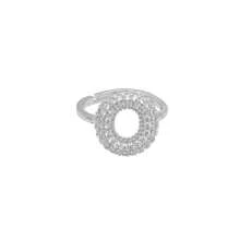 1pc New Cubic Zirconia 26 Letter Finger Ring Silver Plated Women Fashion Jewelry Letter Initial Wedding Rings