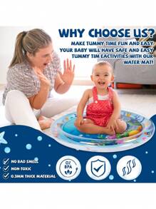 1pc Inflatable Slapping Pad, Baby Water Mat, Suitable For 3-24 Months Infants, Strengthens Baby Muscles, Portable Pink Baby Toy (Random Floating Ocean Creature Toy - Recommend Supervised Use)Baby Play Mat,Baby Toys Newborn,2 Year Old Toys,Play Mat For Kids,Baby Crawling Mat,Toys,Baby Toys,Baby Play Mat,Play Mat,Baby Toys,Baby Play Mat,Baby Toy,Baby Girl Toy,Toys,Pink