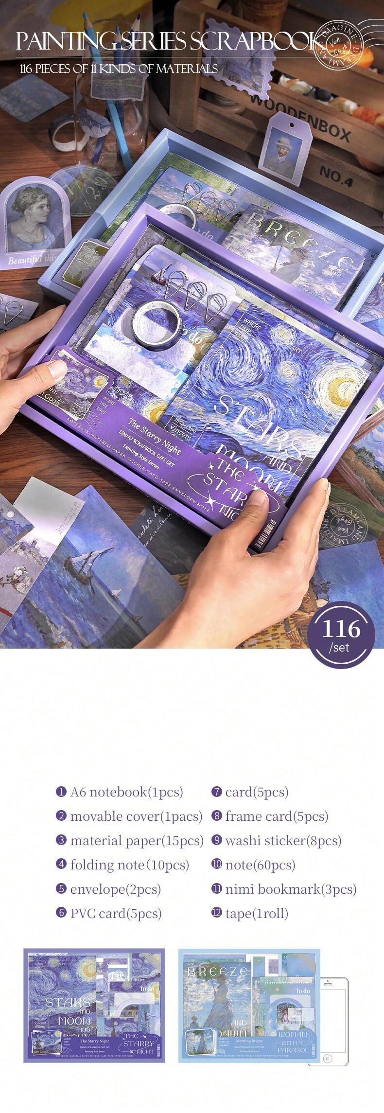 116pcs Painting Bullet Journal Kit, Incluing Notebook, Decoration