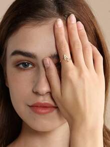 Anillos con letras ajustables para mujeres y adolescentes, anillo abierto minimalista con inicial para mujeres y hombres, anillo de letra en inglés personalizado 26, anillo de dedo delicado de acero inoxidable, regalo de pareja y amigo, accesorios de joyería de moda