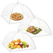 1PC White Mesh Food Cover For Picnic, Collapsible Dish Cover, Pop Up Fine Fly Net For Fruit,Dustproof Tablecloth For Picnic, Bbq, Party,Camping Collapsible Screen Umbrella Food Tent For Outdoor Picnic Party BBQ - Multicolor - View 3