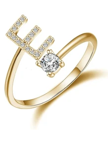 Anillos con letras ajustables para mujeres y adolescentes, anillo abierto minimalista con inicial para mujeres y hombres, anillo de letra en inglés personalizado 26, anillo de dedo delicado de acero inoxidable, regalo de pareja y amigo, accesorios de joyería de moda