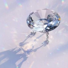 Cristal de vidrio artificial cristalino con piedra de base plateada - Blanco - Ver 9