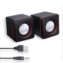 Mini 2.0 D-02A USB Speaker With Auxiliary For PC And Notebook Home Office - màu đen - Xem 4