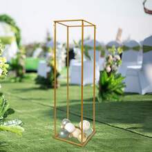 Metal Column Flower Stand Flower Arrangement For Wedding Party Dinner Centerpiece 19.68x19.68x70.86 Inch Gold - Gold - View 6