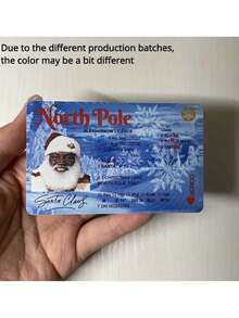 1 个圣诞老人虚拟执照、圣诞游戏道具、雪橇驾驶执照、圣诞老人游戏道具、圣诞装饰、新奇、便宜物品、圣诞节 - 彩色 - 查看 9