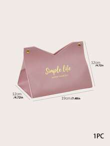 1PC, Leather Pink Tissue Box, Waterproof And Dirty-Resistant Family Creative Storage Box, Lovely Simple Car Tissue Box For Home Kitchen Bedroom Living Room Dining Room, Home Decoration Accessories, Decorative Box, Women Wedding Gift, Summer Travel Holiday Festival Must-Have - Pink - View 5