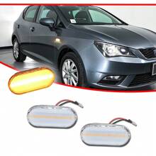 2pcs Smoked/Clear Lens Amber LED Front Fender Side Marker Lights For VW Golf Mk4 Bora Polo Jetta - 透明鏡片 - 查看 2