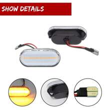 2pcs Smoked/Clear Lens Amber LED Front Fender Side Marker Lights For VW Golf Mk4 Bora Polo Jetta - 透明鏡片 - 查看 3
