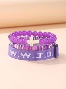 3 WWJD Vòng Tay Cơ Đốc Giáo Qua Vòng Tay Dành Cho Nữ Chúa Giêsu Vòng Tay Đức Tin Phục Sinh Cơ Đốc Giáo Trang Sức - Nhiều màu - Xem 4