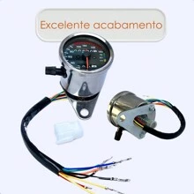 Universal Panel Adaptable To 17 Or 18 Inch Motorcycle Speedometer Café Racer 160K/M Analog Chrome Odometer Motorcycle Customization - Silver - View 10